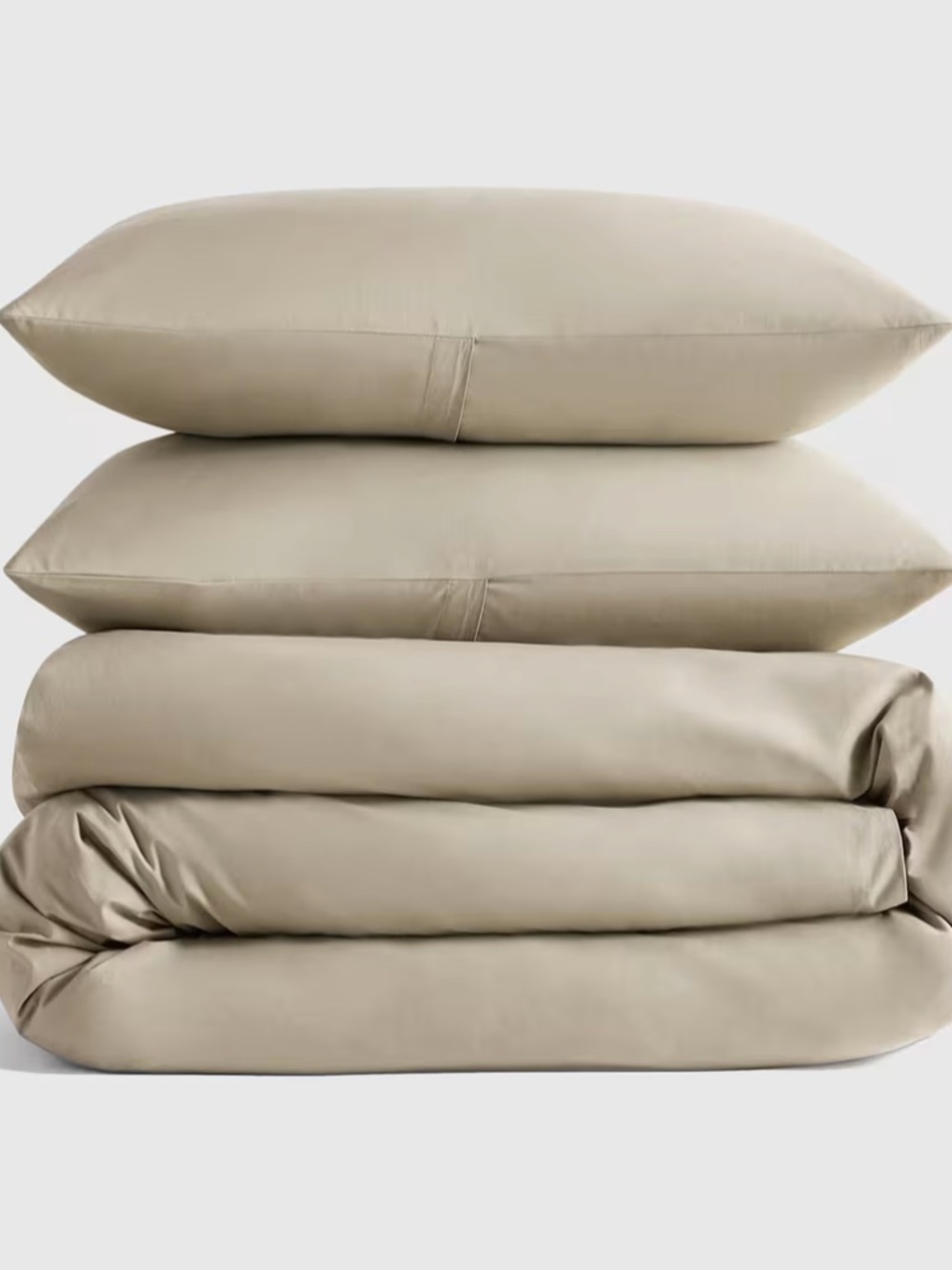 Organic Crisp Percale Duvet Set Toffee Tan King / CA King